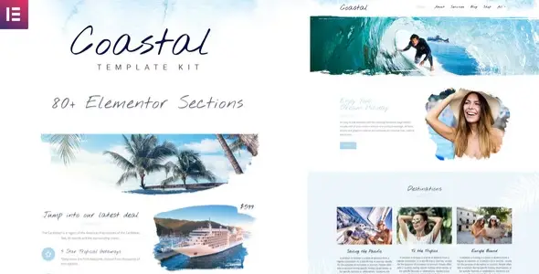 Coastal Travel and Surf Grunge Template Kit Coastal Travel and Surf Grunge Template Kit