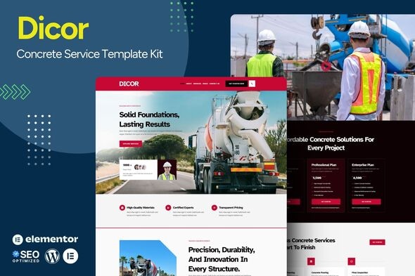 Dicor - Concrete Service Elementor Template Kit Dicor - Concrete Service Elementor Template Kit