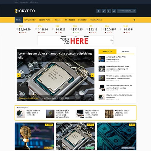 MyThemeShop Crypto Bitcoin & Cryptocurrency WordPress Theme MyThemeShop Crypto Bitcoin & Cryptocurrency WordPress Theme