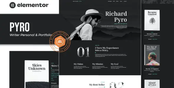 Pyro – Writer Portfolio Elementor Template Kit Pyro – Writer Portfolio Elementor Template Kit
