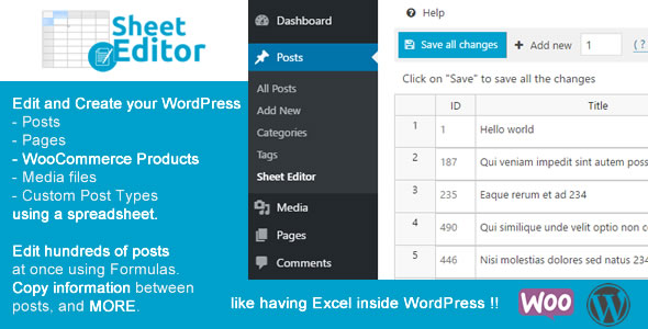 WP Sheet Editor Pro (Premium) WP Sheet Editor Pro (Premium)